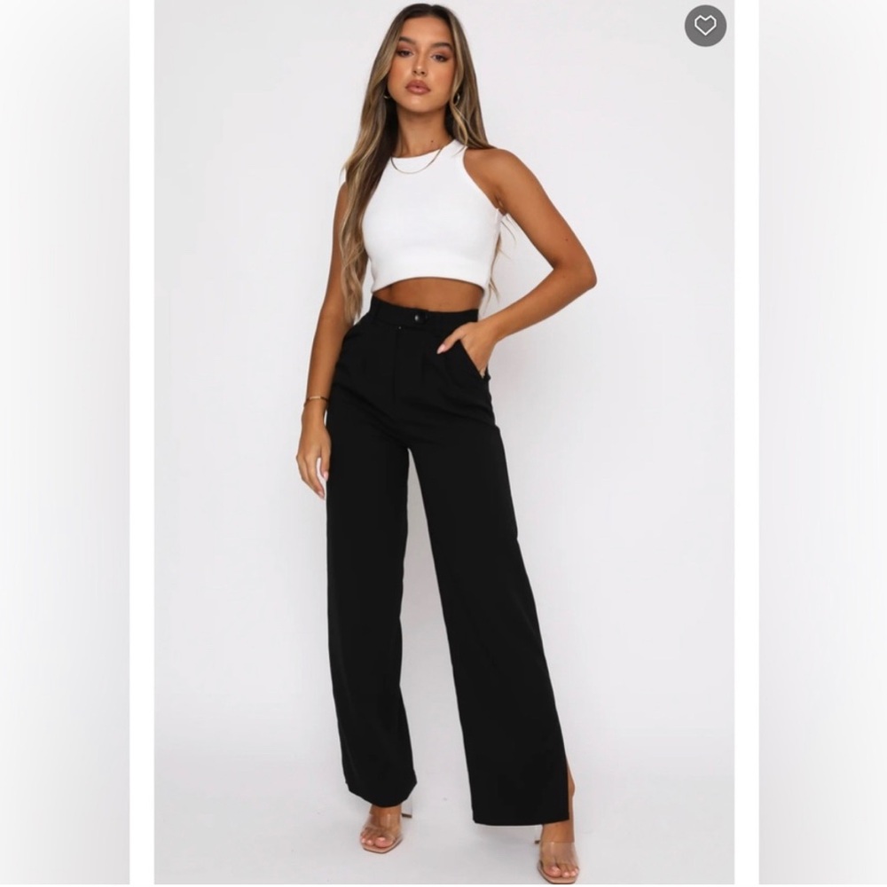MNWT White Fox Boutique Press Pause Pants Black